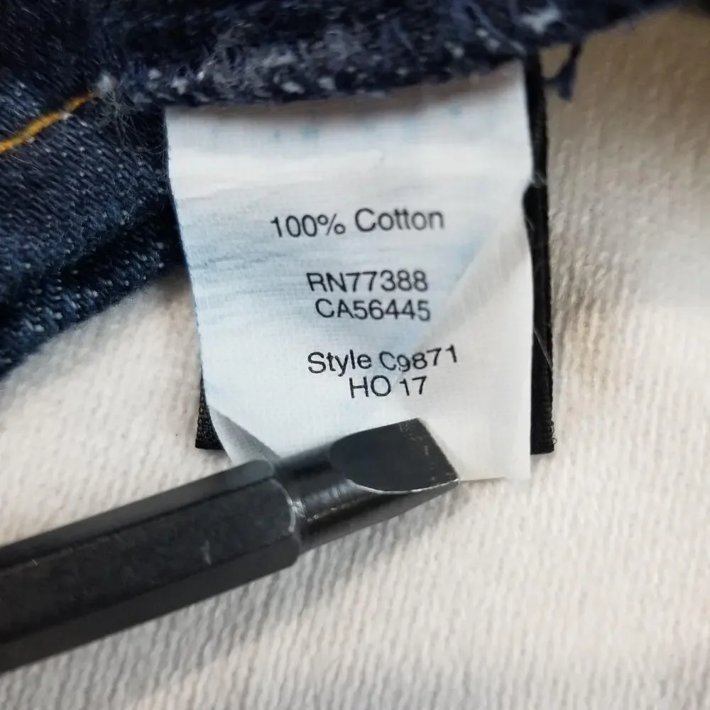 J.Crew Jeans Mens 35x33 Blue The Sutton C9871 Slim Straight Dark Wash Denim